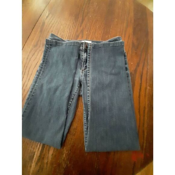 Size 4/27 Ann Taylor LOFT Modern Straight Denim Blue Jeans Pockets Belt Loops - Picture 3 of 4